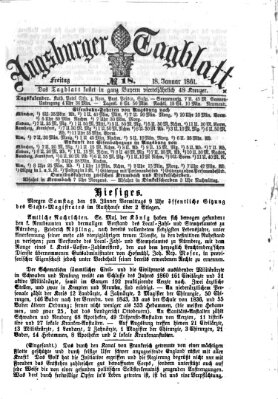 Augsburger Tagblatt Freitag 18. Januar 1861