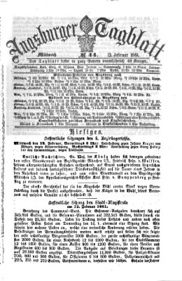 Augsburger Tagblatt Mittwoch 13. Februar 1861