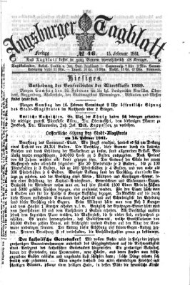 Augsburger Tagblatt Freitag 15. Februar 1861