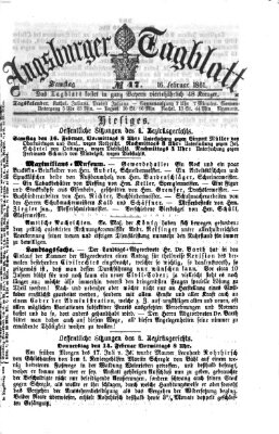Augsburger Tagblatt Samstag 16. Februar 1861