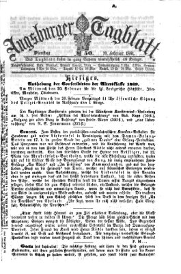 Augsburger Tagblatt Dienstag 19. Februar 1861