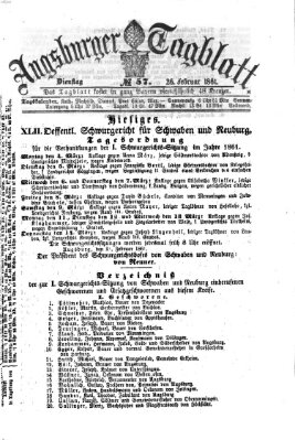 Augsburger Tagblatt Dienstag 26. Februar 1861
