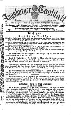Augsburger Tagblatt Sonntag 14. April 1861