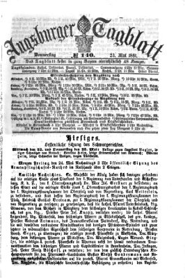 Augsburger Tagblatt Donnerstag 23. Mai 1861