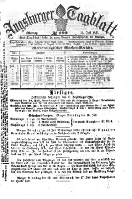 Augsburger Tagblatt Montag 15. Juli 1861