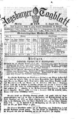 Augsburger Tagblatt Montag 12. August 1861