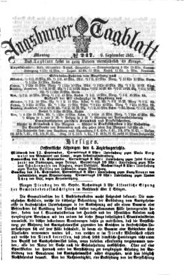 Augsburger Tagblatt Montag 9. September 1861