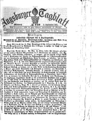 Augsburger Tagblatt Mittwoch 11. September 1861