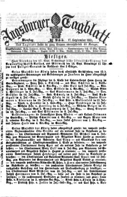 Augsburger Tagblatt Dienstag 17. September 1861