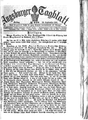 Augsburger Tagblatt Freitag 20. September 1861