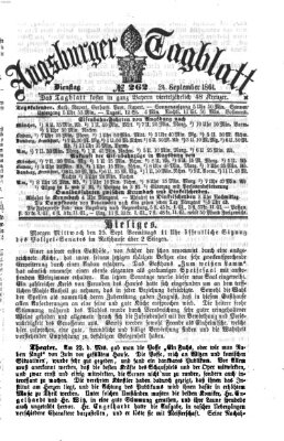 Augsburger Tagblatt Dienstag 24. September 1861