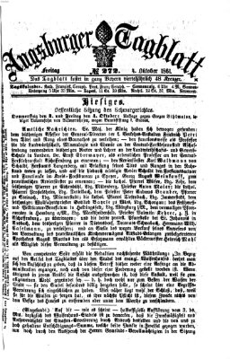Augsburger Tagblatt Freitag 4. Oktober 1861