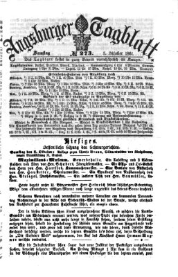 Augsburger Tagblatt Samstag 5. Oktober 1861