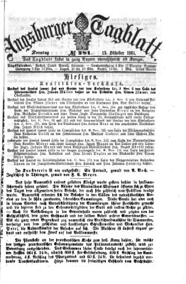 Augsburger Tagblatt Sonntag 13. Oktober 1861