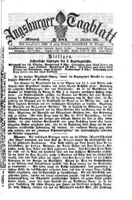 Augsburger Tagblatt Mittwoch 16. Oktober 1861