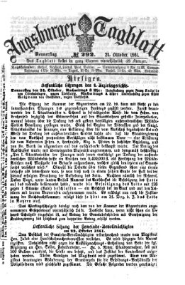 Augsburger Tagblatt Donnerstag 24. Oktober 1861