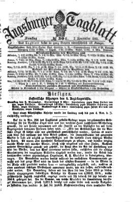 Augsburger Tagblatt Samstag 2. November 1861