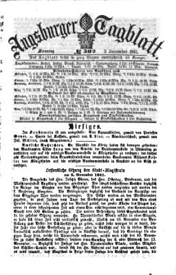 Augsburger Tagblatt Sonntag 3. November 1861