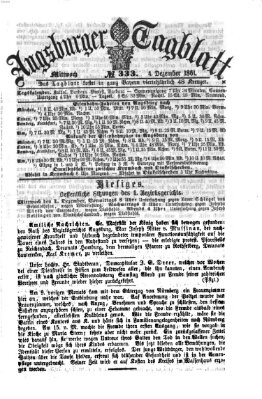 Augsburger Tagblatt Mittwoch 4. Dezember 1861