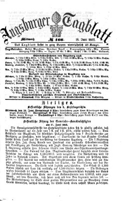 Augsburger Tagblatt Mittwoch 18. Juni 1862