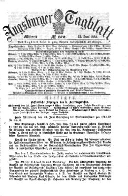 Augsburger Tagblatt Mittwoch 25. Juni 1862