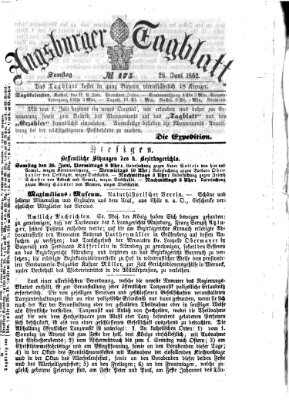 Augsburger Tagblatt Samstag 28. Juni 1862