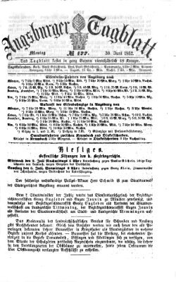 Augsburger Tagblatt Montag 30. Juni 1862