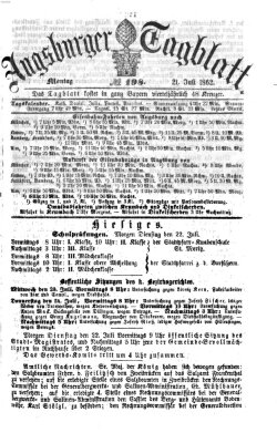 Augsburger Tagblatt Montag 21. Juli 1862