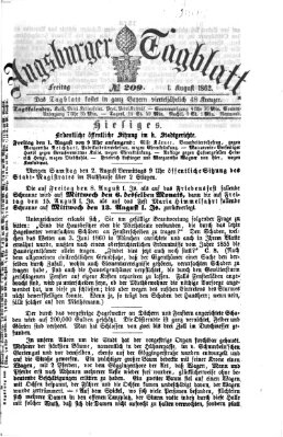 Augsburger Tagblatt Freitag 1. August 1862