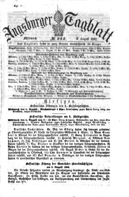 Augsburger Tagblatt Mittwoch 6. August 1862