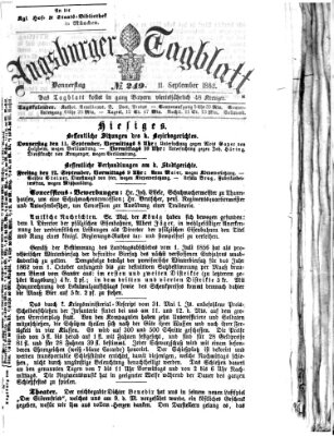 Augsburger Tagblatt Donnerstag 11. September 1862