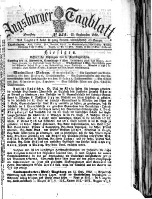 Augsburger Tagblatt Samstag 13. September 1862
