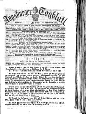 Augsburger Tagblatt Montag 15. September 1862