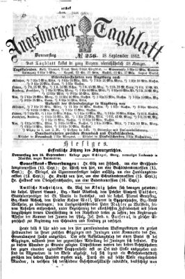 Augsburger Tagblatt Donnerstag 18. September 1862