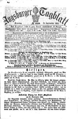 Augsburger Tagblatt Sonntag 21. September 1862