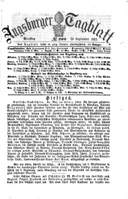 Augsburger Tagblatt Dienstag 30. September 1862