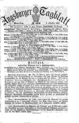 Augsburger Tagblatt Donnerstag 2. Oktober 1862