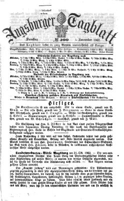 Augsburger Tagblatt Samstag 1. November 1862