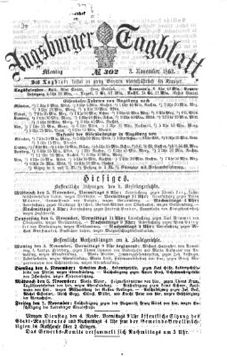 Augsburger Tagblatt Montag 3. November 1862
