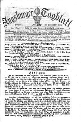 Augsburger Tagblatt Sonntag 23. November 1862