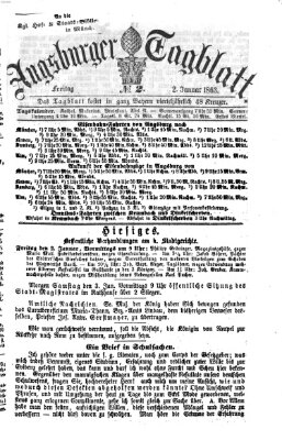 Augsburger Tagblatt Freitag 2. Januar 1863