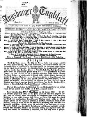 Augsburger Tagblatt Samstag 17. Januar 1863