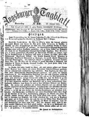 Augsburger Tagblatt Donnerstag 22. Januar 1863