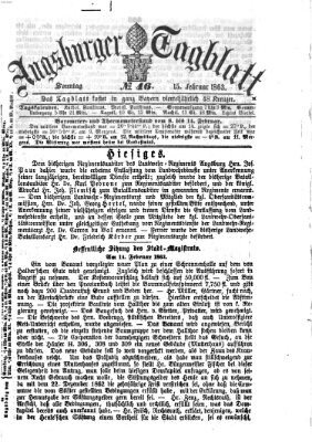 Augsburger Tagblatt Sonntag 15. Februar 1863