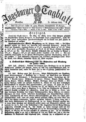 Augsburger Tagblatt Samstag 21. Februar 1863