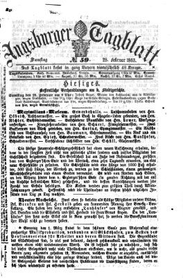 Augsburger Tagblatt Samstag 28. Februar 1863