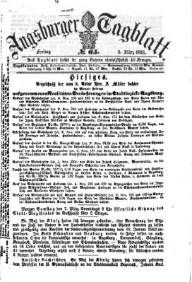 Augsburger Tagblatt Freitag 6. März 1863