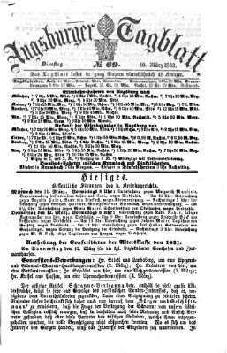 Augsburger Tagblatt Dienstag 10. März 1863