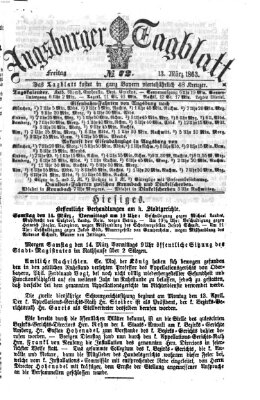 Augsburger Tagblatt Freitag 13. März 1863