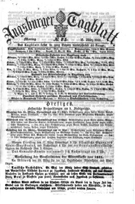 Augsburger Tagblatt Montag 16. März 1863